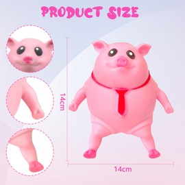 Idota 1 Piece Stress Pig, Cute Pink Pig Fun Splash Piggy Prank Squishy Pig for Adults and Children Birthday Gift Boyfriend Party Gift