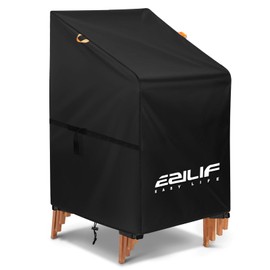 Ezilif Garden Chair Cover 70 x 90 x 80/120 cm, Protective Cover, Waterproof, Windproof, Anti-UV, Dustproof, Winterproof, 420D Oxford PU Garden Chairs, Protective Cover, Tear-Resistant, Balcony