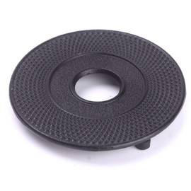 HwaGui Cast Iron Teapot Trivet with Rubber Pegs for Kitchen Or Dining Table, 5.5 Inch-Black
