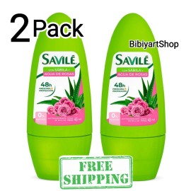 SAVILE 2X Savile Desodorante Roll On Sabila Y Agua De Rosas Aloe Antiperspirant