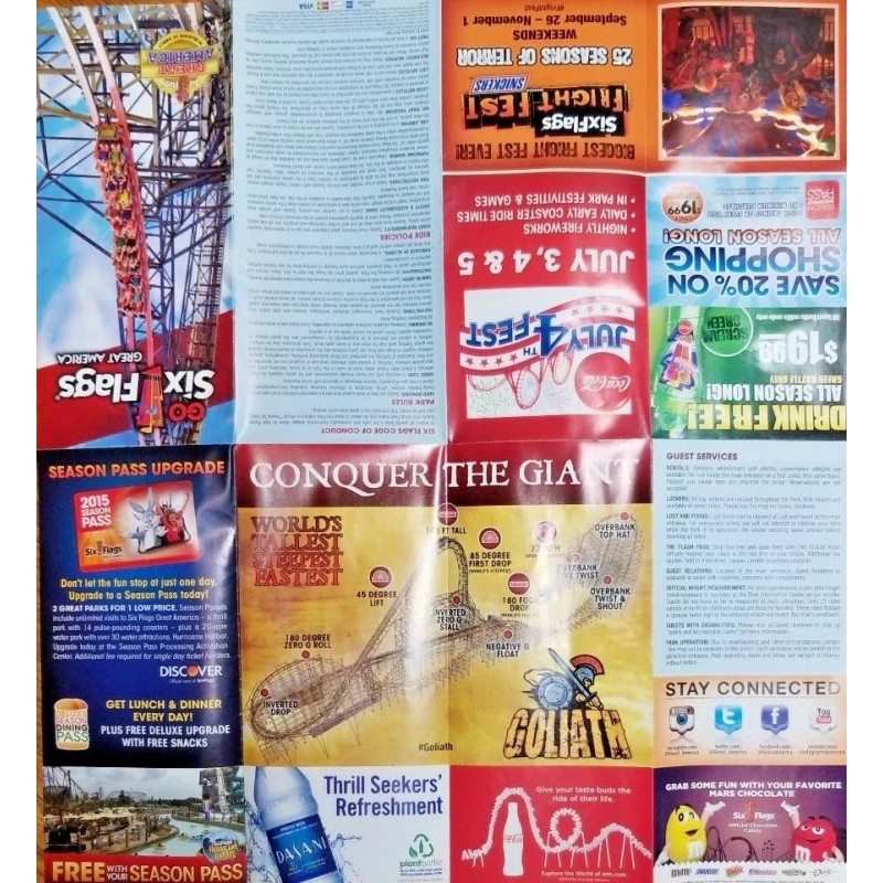 Park Map: Six Flags Great America 2015 - Gurnee, IL