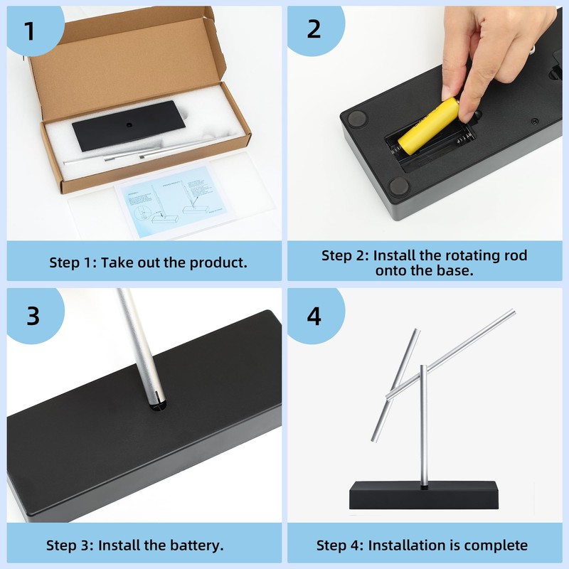 CulinaryEdge Kinetic Energy Sculpture Sticks – Battery Powered Motion Desk