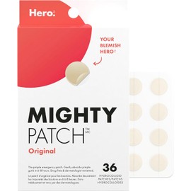 Mighty Patch Original – Tratamiento de acné hidrocoloide (36 quilates) para cara, vegano, sin crueldad