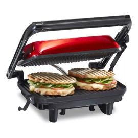 Hamilton Beach Prensa Para Paninis Gourmet Roja (25462z)