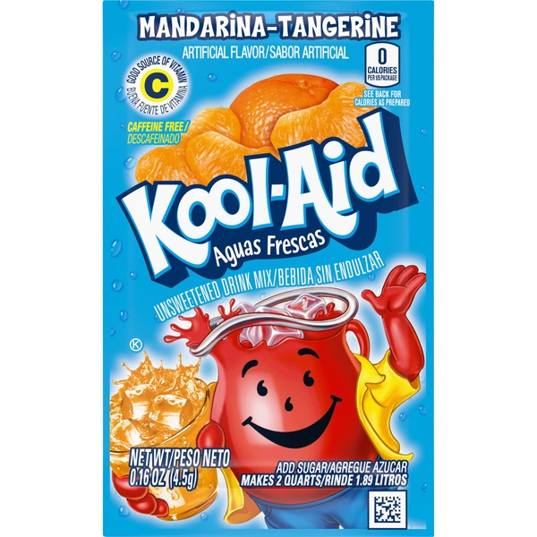 Kool-Aid Aguas Frescas Mandarina Tangerine Flavored Unsweetened Caffeine Free Powdered Drink Mix (192 Packets)
