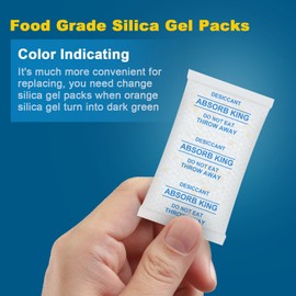 Silica Gel Packets, 1 Gram 500 Packs Moisture Absorbers for Food Storage, Premium Color Indicating Desiccant Packs for Food, Seeds, Jewelry, Electronics