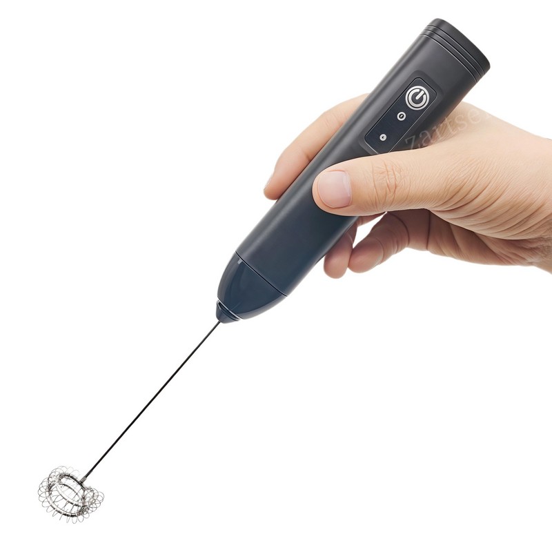 Wireless Milk Frother Electric Type-C Handheld Blender Stainless Steel Mini