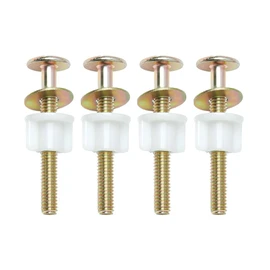 NYGHMY 4-Pack Steel Toilet Seat Screws, Hinge Bolts and Nuts, Heavy Duty Toilet Seat Fasteners with Plastic Nuts and Metal Washers, Toilet Hardware Replacement for Top Mount Toilet Seat Hinges (74mm)