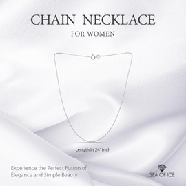 Sterling Silver 1mm Round Ball Bead Chain Necklace for Women, Size 14" - 36" Italy (Sterling Silver, 24)