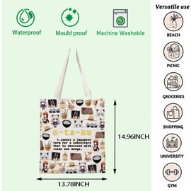 FOTAP Kawaii Japanese Manga Gift Anime Is Life Shoulder Bag Definition Inspire Tote Bag Anime Enthusiast Gift (o-ta T)