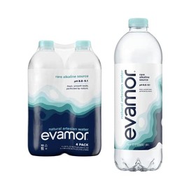 EVAMOR Artesian Bottled Water - Single Source, Naturally Alkaline and Full of Electrolytes for Hydration and Health, 64 Fl. Oz. Bottles (Pack of 4)