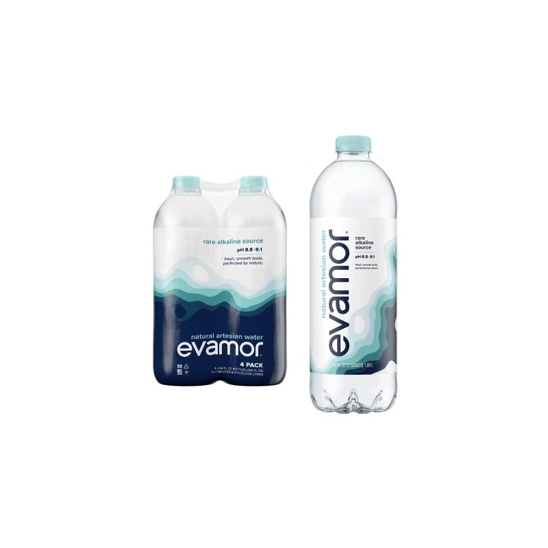 EVAMOR Artesian Bottled Water - Single Source, Naturally Alkaline and