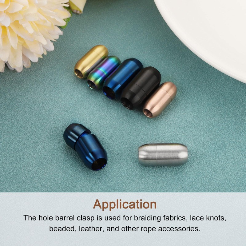 Sourcing Map Leather Cord End Clasp, 2Pcs 3mm Hole Stainless