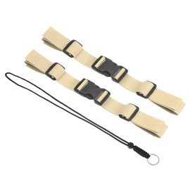 PATIKIL Backpack Chest Strap Set, 2 Pack Polyester Webbing Adjustable Replacement Strap with Quick-Release Buckle & Anti-lost Lanyard for Bag Outdoor Hiking Cycling, Light Yellow