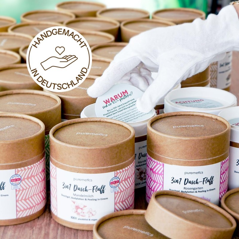 Puremetics 3-in-1 Shower Fluff, Vanilla, 250 g