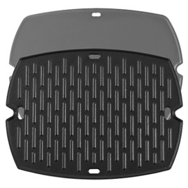 7582 Q1200 Griddle Full Size Grill Replacement Parts for Weber Baby Q Q100 Q120 Q140 Q1000 Q1400 Flat Top Griddle Insert 6558 7644 51010001 386002 516002 Accessories Cast Iron Reversible Griddle Plate
