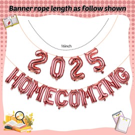 LaRandom 15 Pcs Homecoming Decorations 16 Inch Homecoming Foil Balloons Banner for Welcome Home Warming Retirement Party Supplies(Rose Gold)