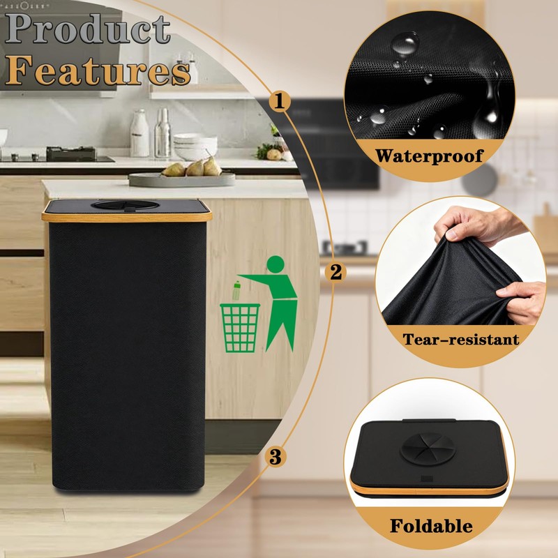 Hordolry Recycling Bin for Kitchen 26 Gallon, 100L Large Recycle