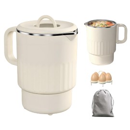 Faltbarer Reisewasserkocher, Camping Wasserkocher aus mit mit Automatische Konstanttemperatur und Dauerkochfunktion BPA-frei, Wasserkocher Klein Kompakt für Reise Büro Hotel, Travel Kettle, 1L 600W