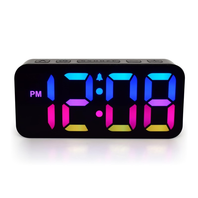 Westclox Digital Clock for Adults with 2" RGB Color Display,