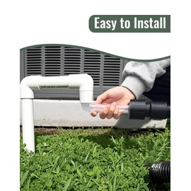 AC Drain Line Cleaner Tool - Universal HVAC to PVC Pipe Adapter for Unclogging & Cleaning A/C Condensate Drain Lines - Wet Vac Attachment with Clear Visibility for Efficient Drain Evacuation - BLACK