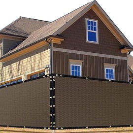 JUYEZODU 90% Shade Cloth, Pergola Shade Cover Canopy, Fence Protection Mesh, Durable Dog Kennel Shade Cover, Shading Sunscreen Mesh for Patio, Outdoor, Garden, Chicken Coop Porch (Mocha, 10x20 FT)