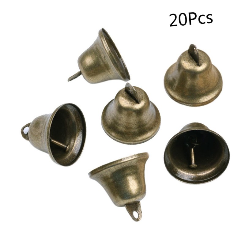 CORHAD 20pcs Bronze Bell Handmade Decorative Bells Ergonomic Handle for