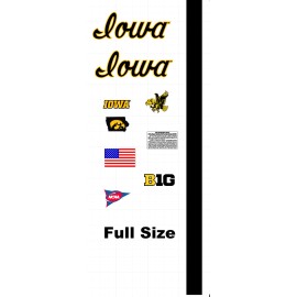 IOWA HAWKEYES Football Helmet Decals Full Size 8 Mil Convex Gear Wrap