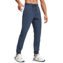 CRZ YOGA Mens 4-Way Stretch Golf Joggers with Pockets 32" - Track Gym Athletic Workout Hiking Pants Electric Blue Medium
