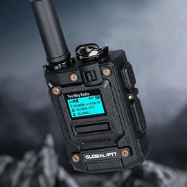 GLOBAL-PTT K300 Global-ptt 4G POC walkie Talkie for Adults Long Range intercom 10k Miles Distance Network Two Way Radio with yearly SIM - color: 1blackwithsim