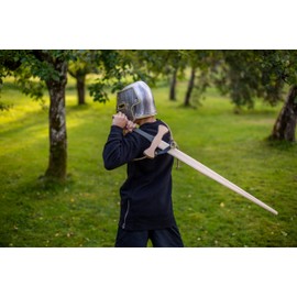 BestSaller 1005 Knight Two-Handed Sword 'Bear Strike' 107 cm, Handle Wrapped in Green Faux Leather