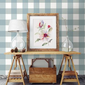 Chesapeake 3115-12535 Amos Gingham Wallpaper, Teal