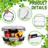 Wopgrty 5 Pack Bariatric Meal Prep Containers, 27 oz Glass