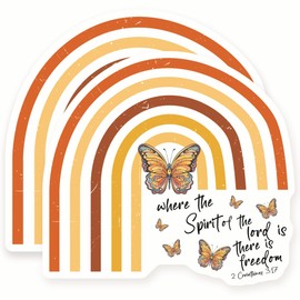 Magnets - Butterfly Rainbow Quote - Inspirational Fridge - 2 Pack - 5" Wide Design - Sticks to Fridges, Lockers, Toolboxes & More - Made in USA - AQM0227