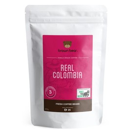 Colombian Coffee Beans 227g - Medium Roast - For All Coffee Machines - Brown Bear Real Colombia Coffee - Strength 3 - Donation to Free The Bears - Columbia Coffee