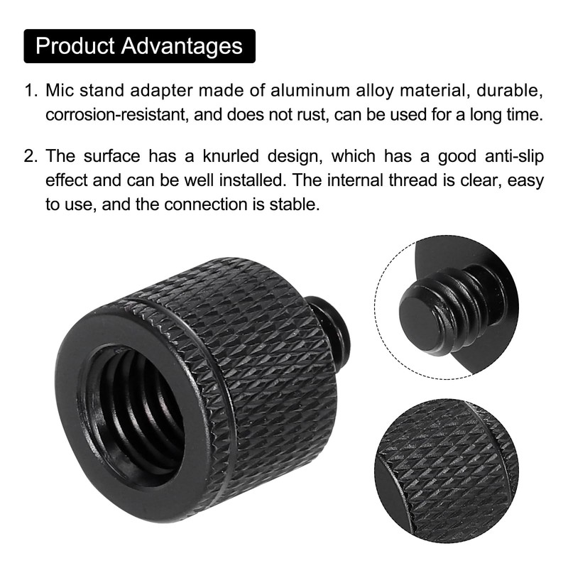 QUARKZMAN 6 Piece Microphone Stand Adapter M10 Female to 1/4
