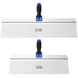 MorningRo 2 Pcs 18" and 24" Stainless Steel Drywall Taping Knife Set Drywall Skimming Blade with Soft Grip Handle for Dry Wall Paint Scraper, Putty Knife, Taping Tools