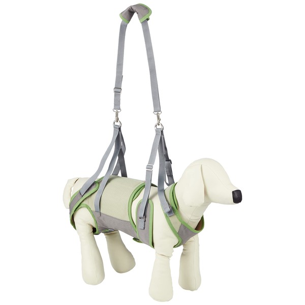 LaLaWalk Walking Aid Harness for Medium Dogs Corgi Mesh Olive