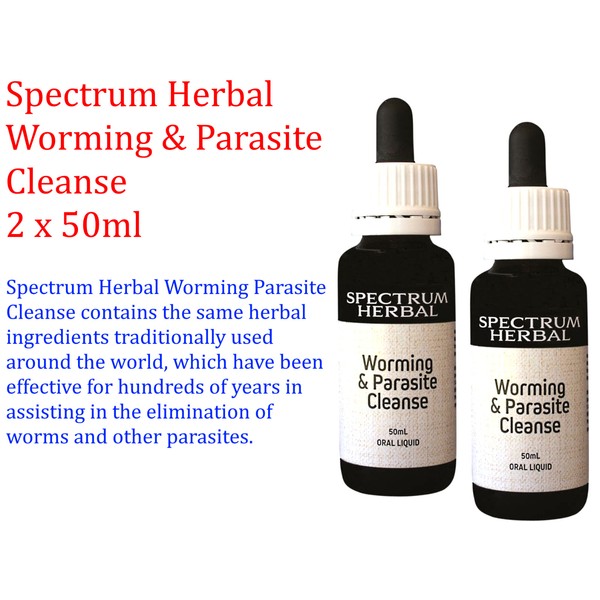 2 x 50ml Spectrum Herbal Worming & Parasite Cleanse ( total 100ml )