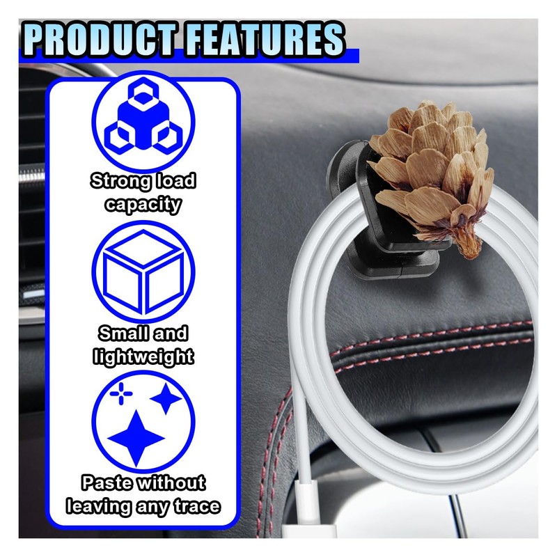 4PCS Car Mini Hooks - Multifunctional Self-Adhesive Backseat Hangers Vehicle