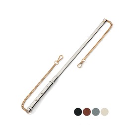 Masamilk Chain Strap, Cowhide Leather, Shoulder Belt, For Chain Bags, Thin Replacement, Single Item, white/gold