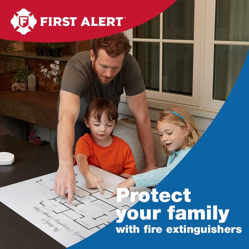 First Alert PRO10 Rechargeable Commercial Fire Extinguisher, UL rated 4-A:60-B:C,