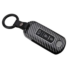 Key Fob Cover Case Fit for Mazda 8 CX-4 CX-5 CX-7 CX-9 Atenza Axela Keyless Entry Remote Case Holder ABS Carbon Fiber Pattern (Black)