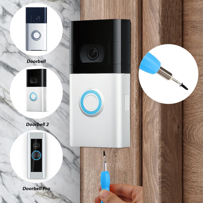 Video Doorbell Screwdriver, Double-Ended Screwdriver Bits with Handle, T6 and
