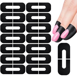 Mxxipp 30pcs Nail Polish Protector Sticker, U-Shaped PET Nail Guards for Polish, Peel off Cuticle Protector for Nail Art Painting- Black