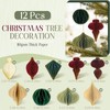 12Pcs Christmas Paper Honeycomb Ornaments for Tree, 3D Glitter Edge