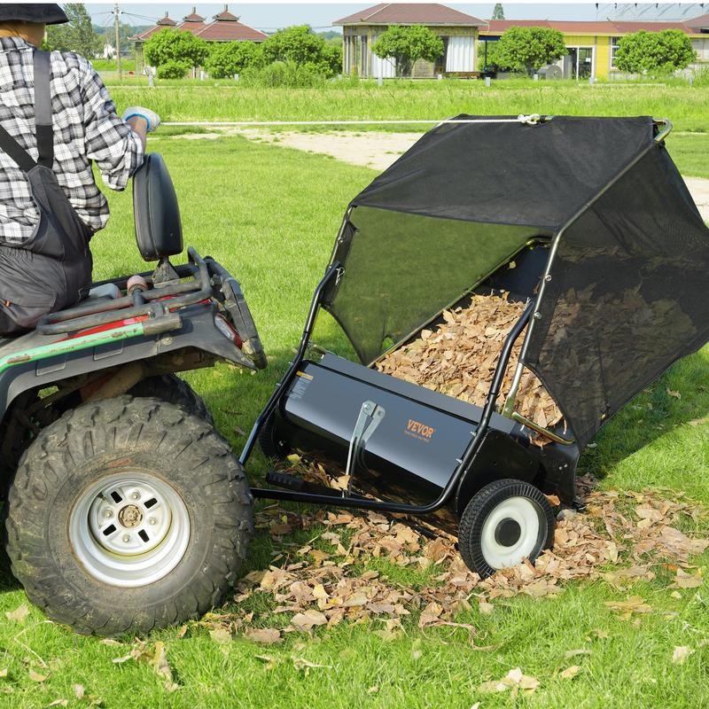 VEVOR Tow Behind Lawn Sweeper, Pull Behind Lawn Sweeper 50",