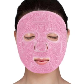 Compresa de hielo para el rostro, mascarilla de hielo reutilizable, mascarilla de gel frío para ojos, compresa fría y caliente para la hinchazón, rutina facial, recuperación posquirúrgica, dolor de