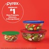 Pyrex Sculpted (3-Pack) Glass Mixing Bowls Set With Lids For