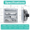 Hipoilk 12 Inch Shutter Exhaust Fan, Wall Mount Attic Fan